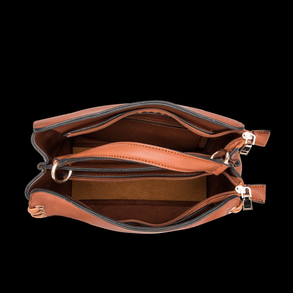 EMMA VEGAN SHOULDER HAND BAG   -BRWN/BRWN - Picture 4 of 7